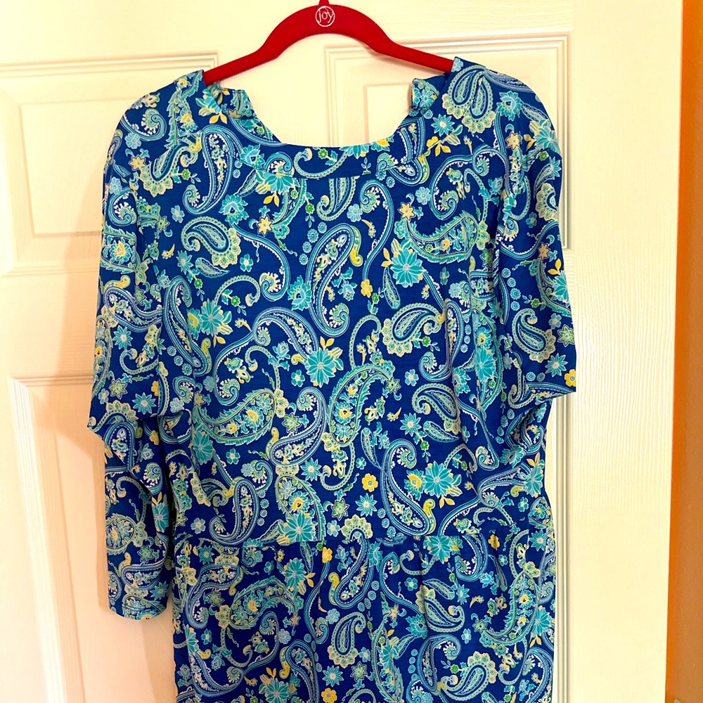 Miss Scarlett’s Blue Paisley Women's Top, size xl